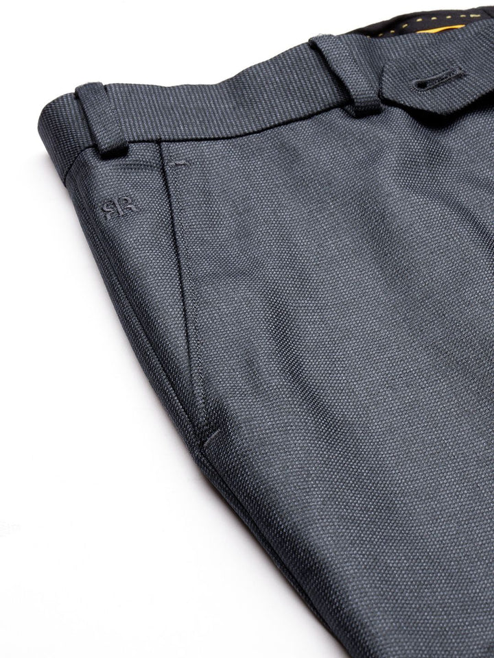 Raymond Men Self Design Textured Slim Fit Formal Trousers