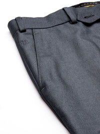 Raymond Men Self Design Textured Slim Fit Formal Trousers