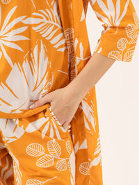 SANSKRUTIHOMES Floral Printed Pure Cotton Night Suit With Robe