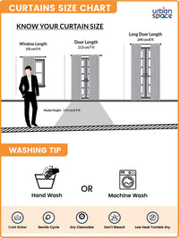 URBAN SPACE Yellow & White Set of 2 Floral Sheer Window Curtain