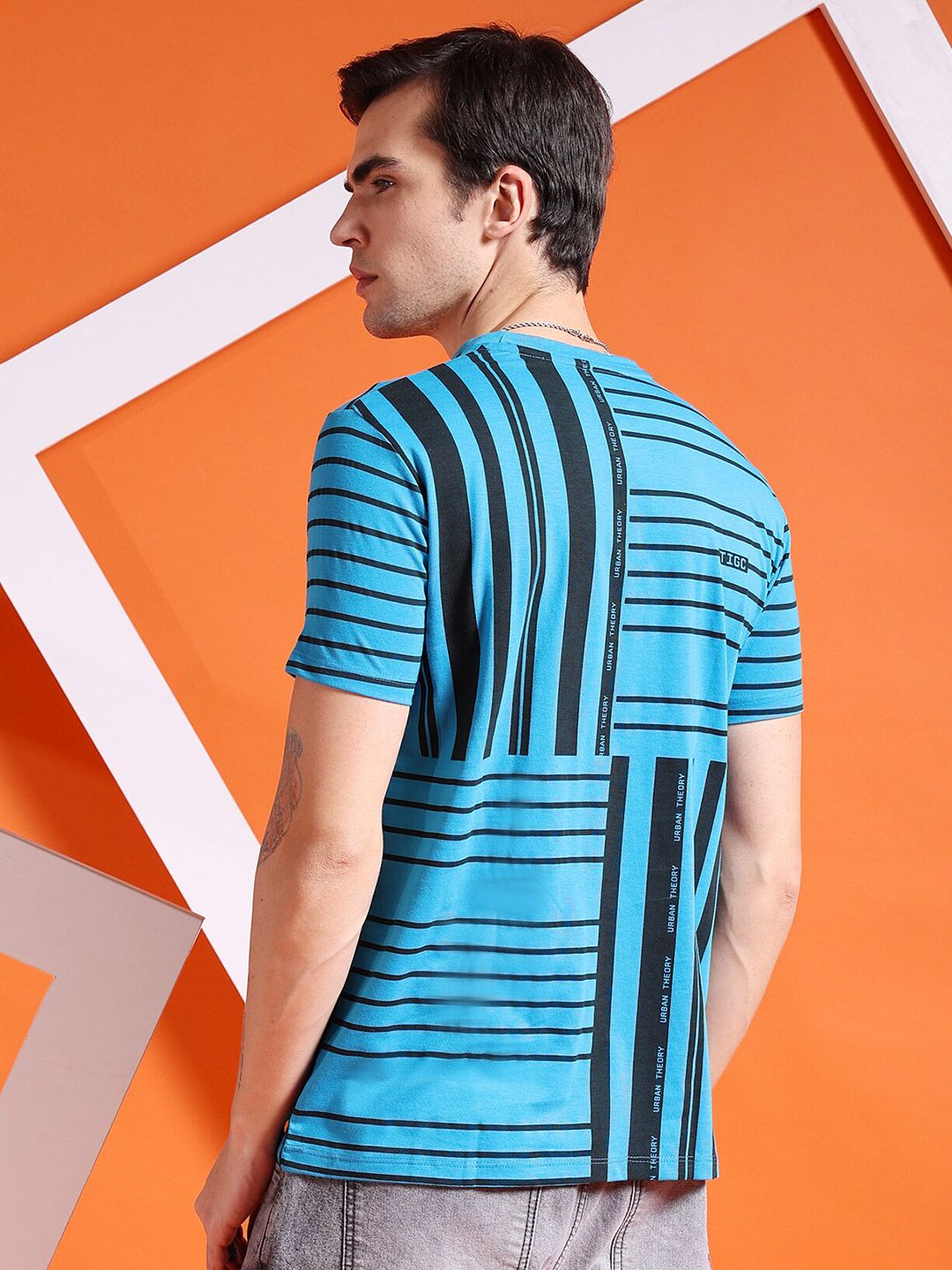 The Indian Garage Co Geometric Printed Round Neck T-shirt