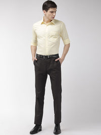 Raymond Men Charcoal Grey Slim Fit Checked Regular Trousers