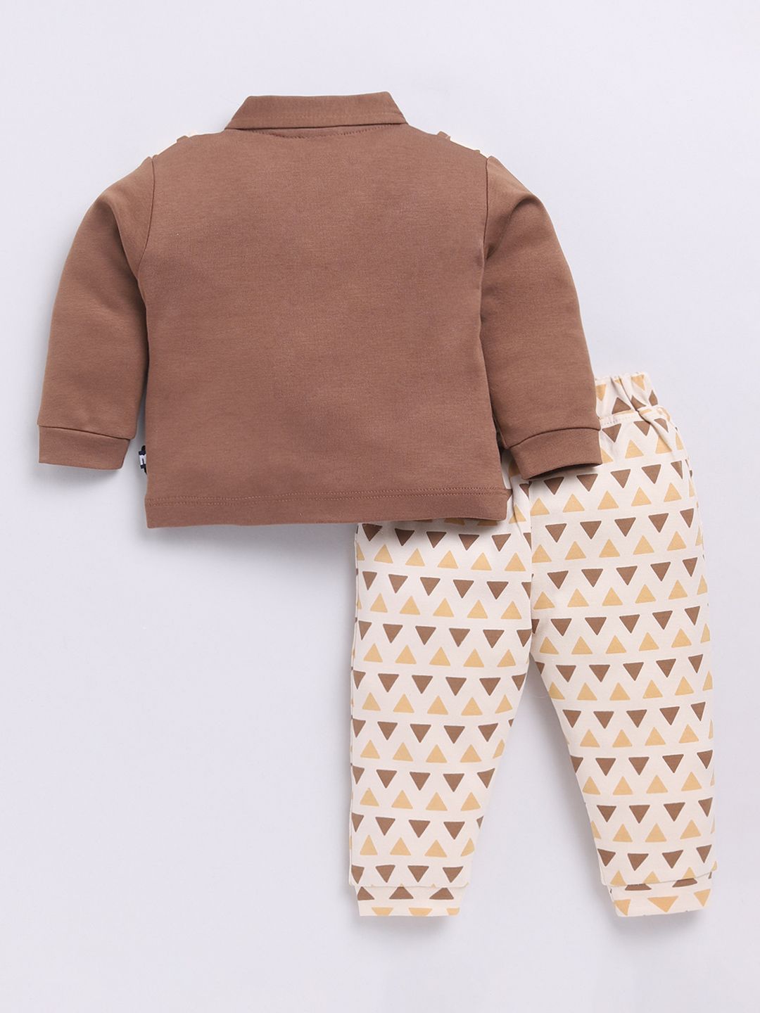 Moms Love Infant Boys Printed Pure Cotton Shirt with Joggers