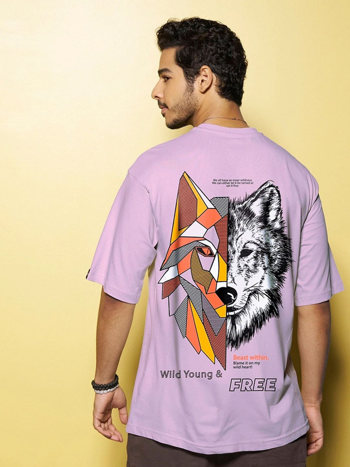 Bewakoof Graphic Printed Drop-Shoulder Sleeves Oversized Fit Cotton T-shirt