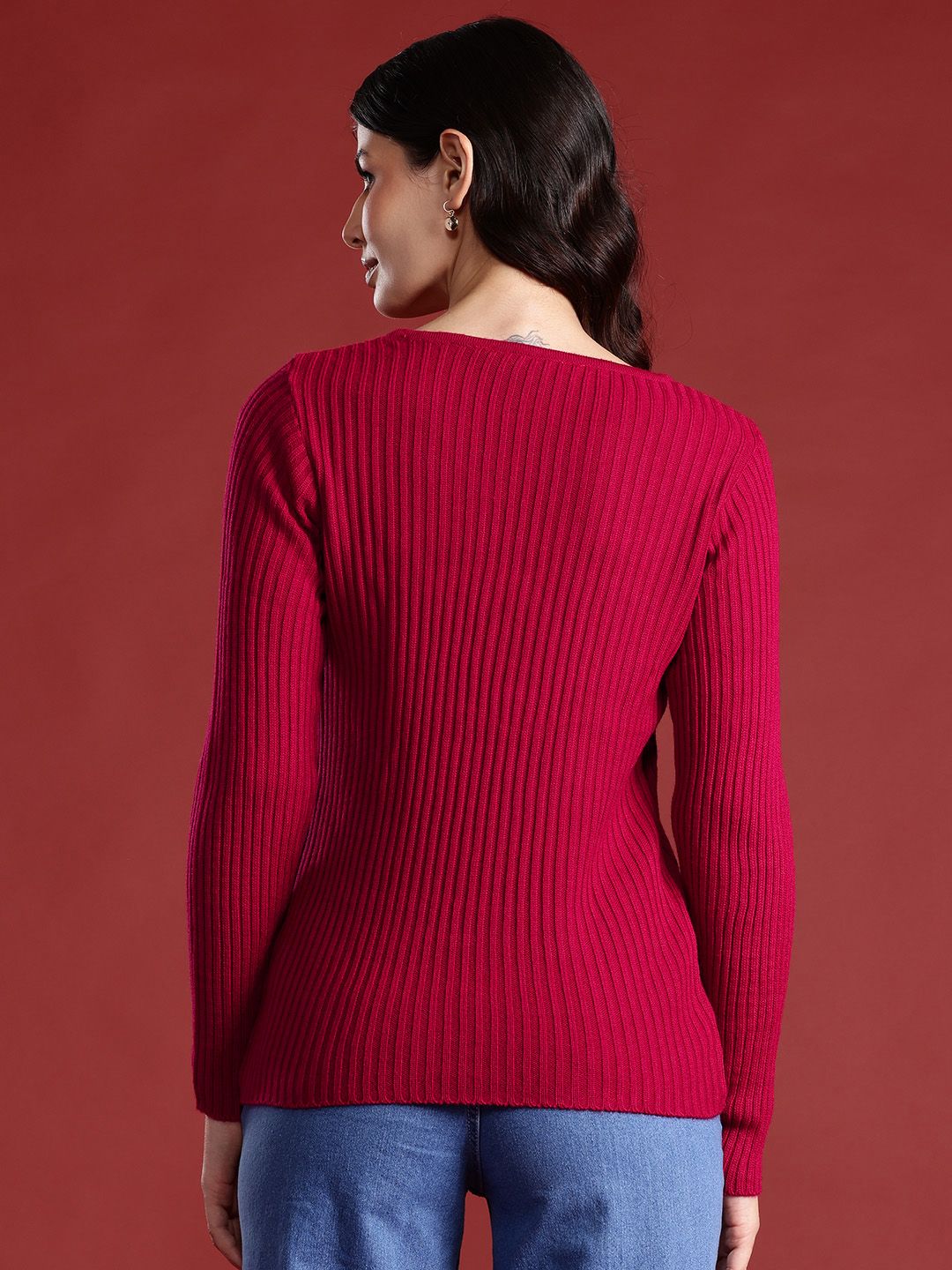all about you Women Acrylic Ribbed Pullover