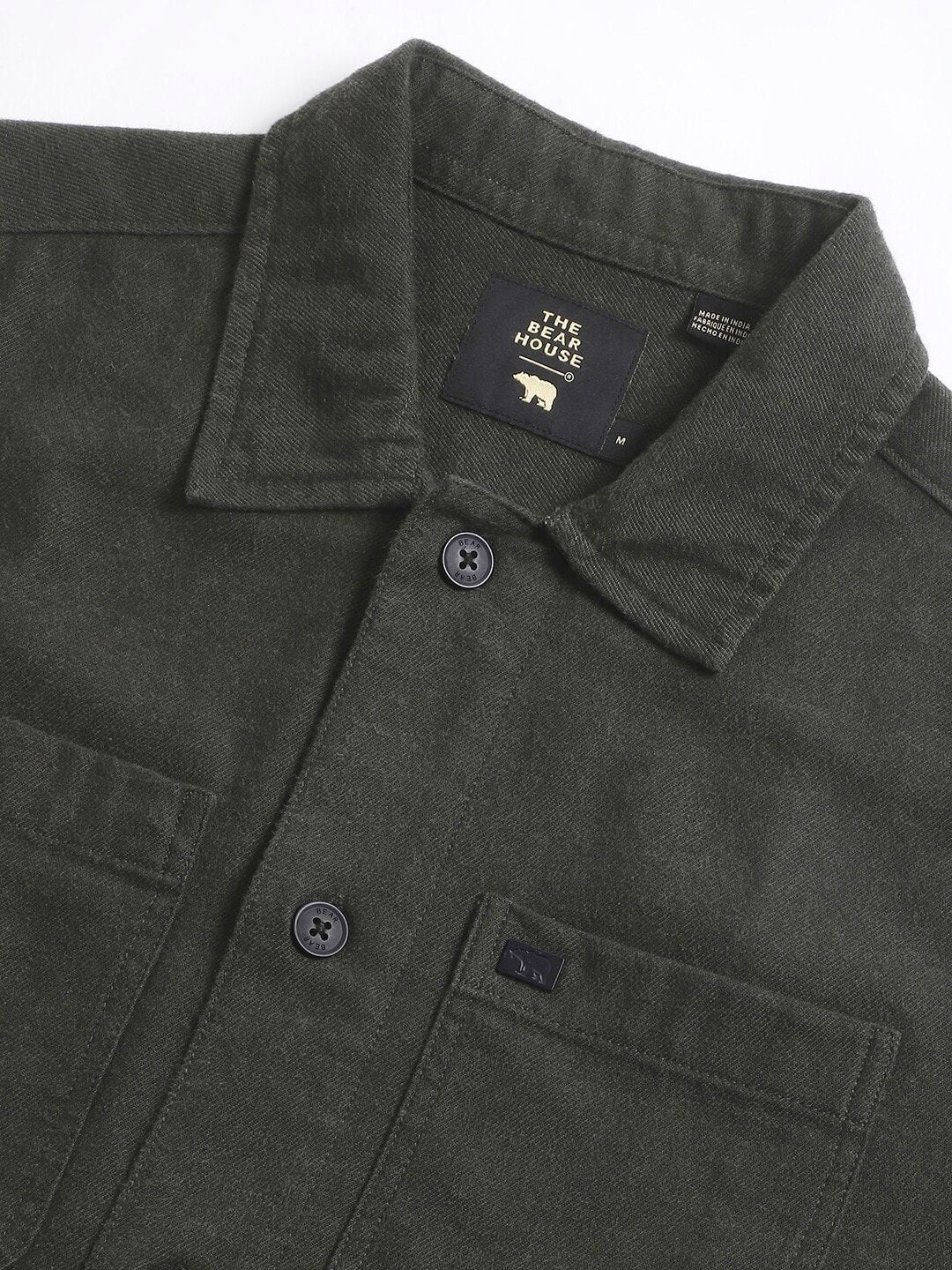 THE BEAR HOUSE Men Regular Fit Flannel Cotton Shacket