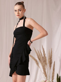 STREET 9 Halter Neck Sleeveless A-Line Dress