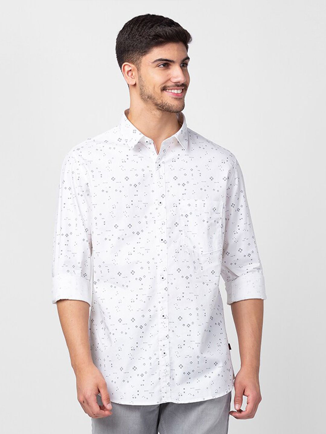 SPYKAR Men Cotton Classic Slim Fit Printed Casual Shirt