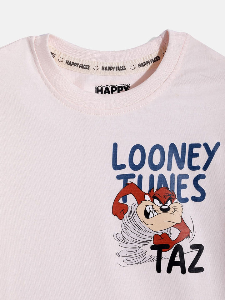 Happy Faces Boys Looney Tunes Printed Pure Cotton T-shirt
