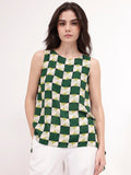 RAREISM Geometric Print Cotton Top