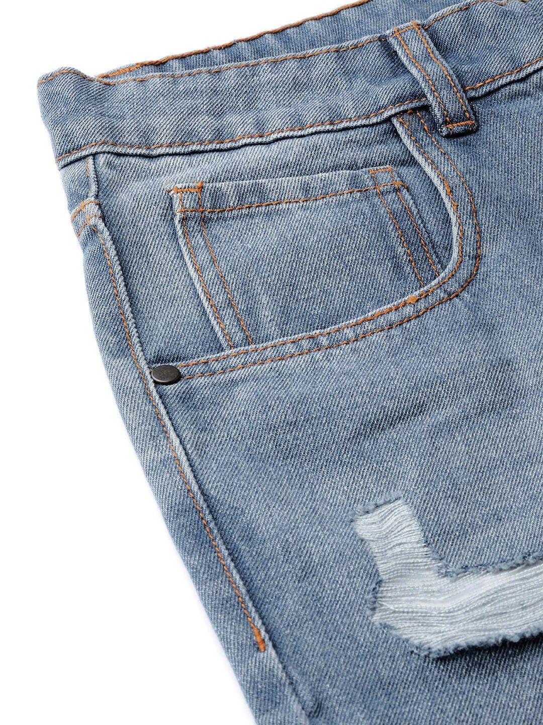 DressBerry Women Blue Skinny Fit Mid-Rise Mildly Distressed Stretchable Jeans