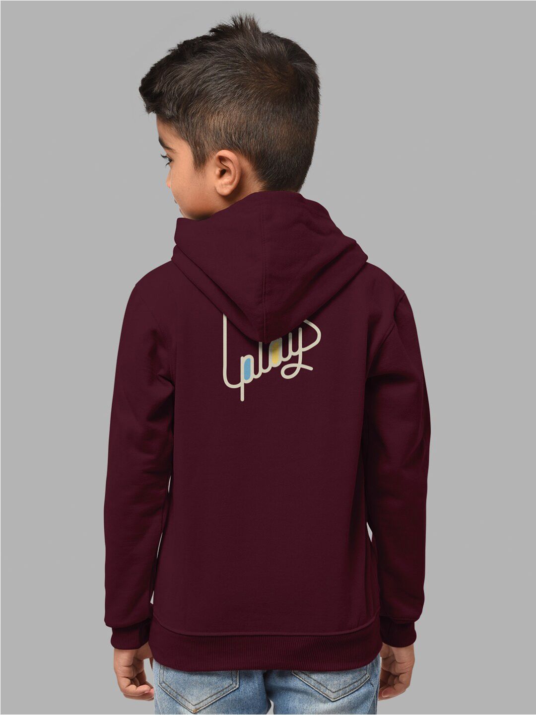 HELLCAT Boys Set Of 2 Blue & Burgundy Colourblocked Hooded Sweatshirt