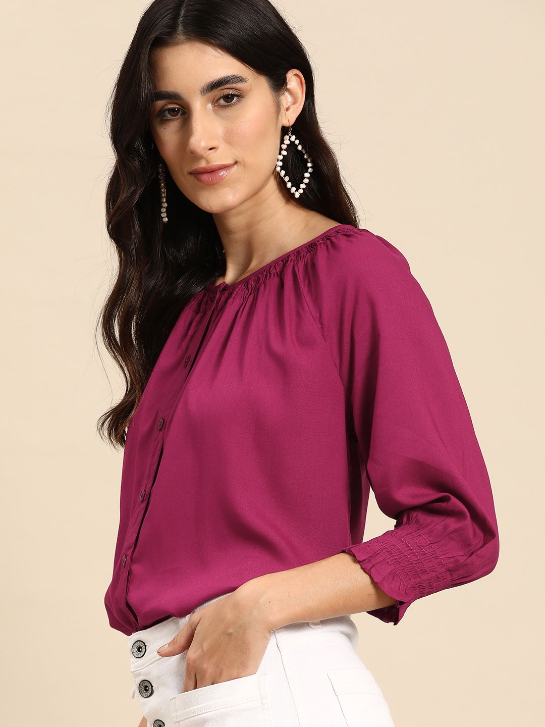 all about you Puff Sleeve Shirt Style Top