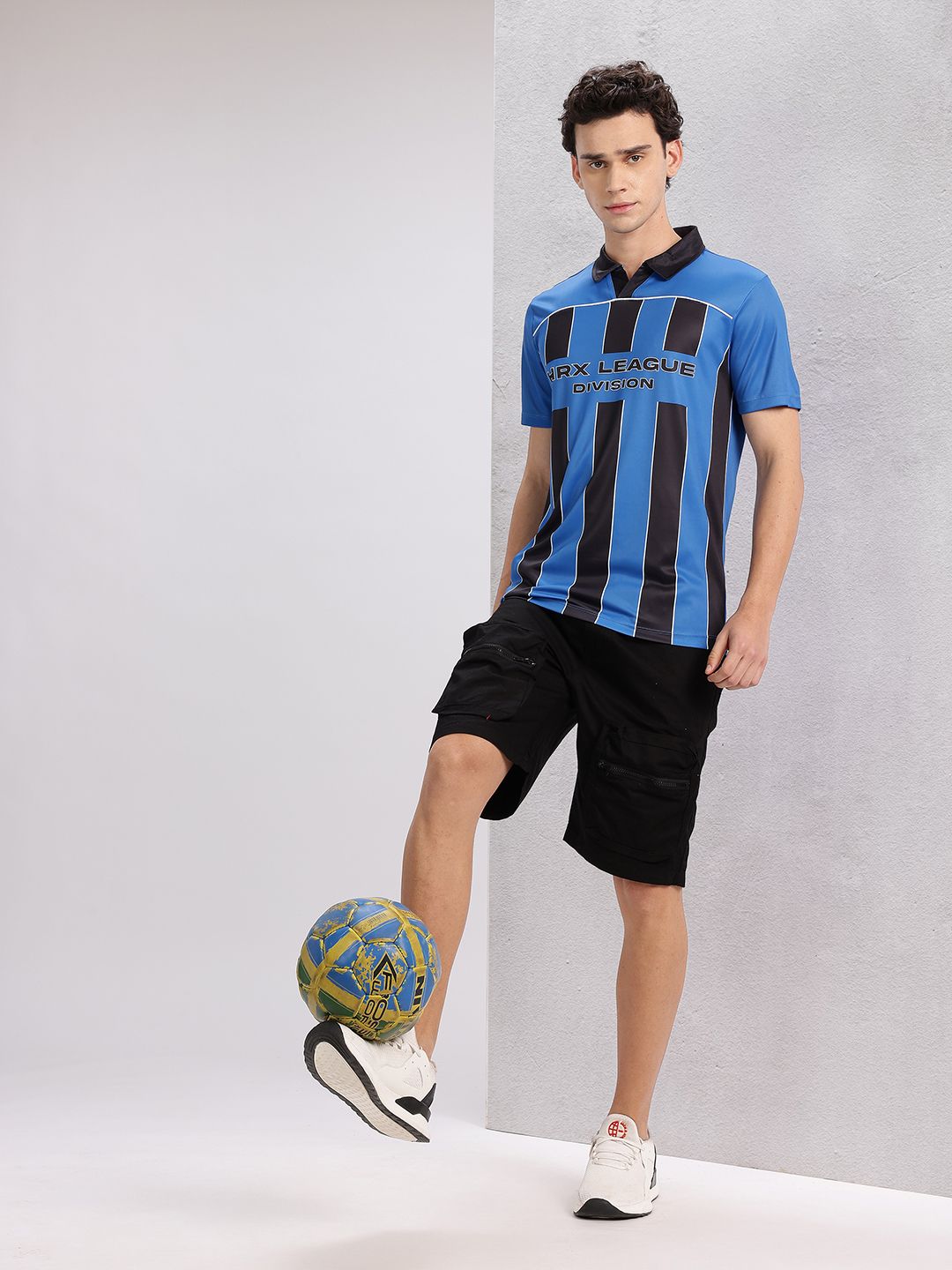 HRX by Hrithik Roshan Striped Polo Collar T-shirt
