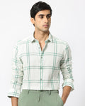 RARE RABBIT Men Solan Slim Fit Tartan Checked Cotton Shirt