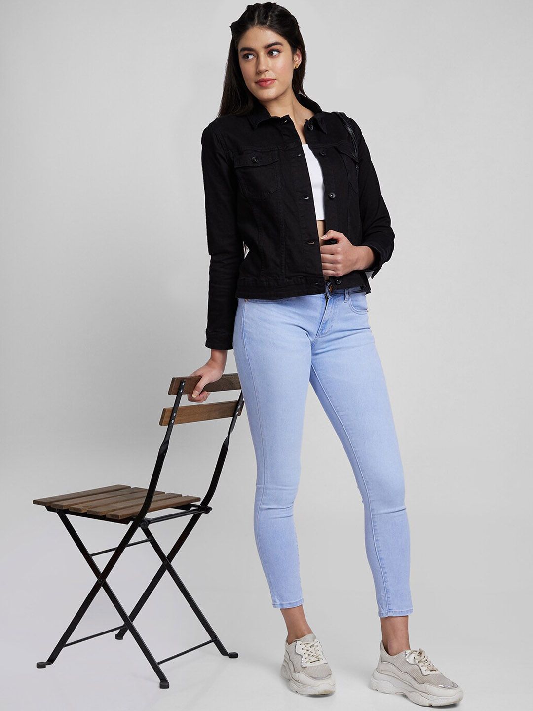 SPYKAR Women Washed Crop Denim Jacket