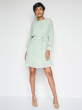 AND Striped Round Neck Fit & Flare Dress
