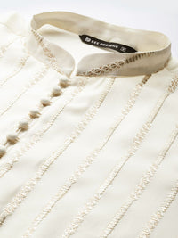 See Designs Embroidered Sequinned Chanderi Silk Kurta with Pyjamas