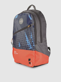 Gear Unisex Grey & Orange Geometric Print 16 Inch Laptop Backpack