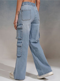 Tokyo Talkies Women Straight Fit Cargo Jeans