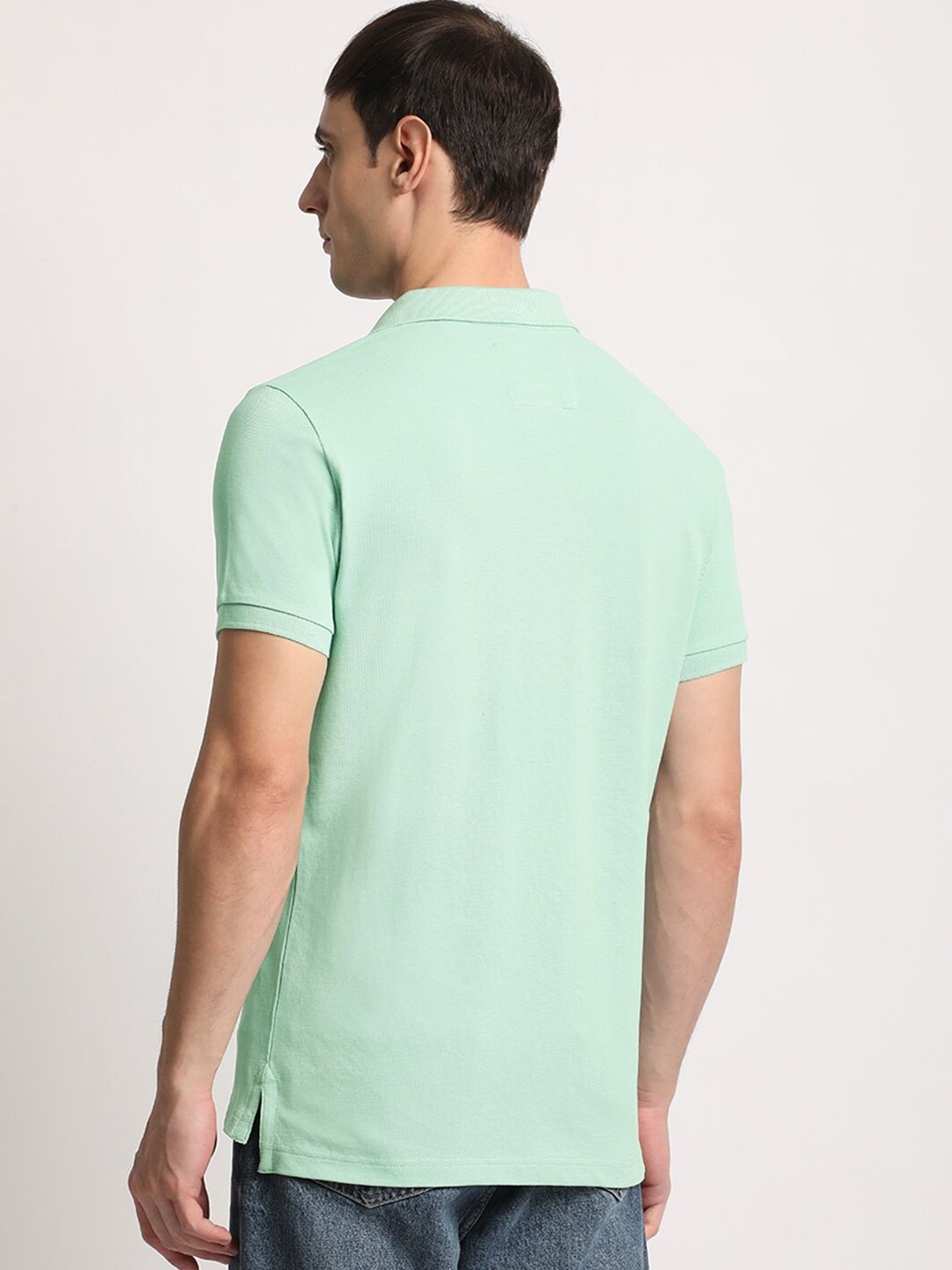 THE BEAR HOUSE Men Solid Slim Fit Cotton Polo Collar T-Shirts