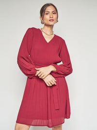 AND Flared Sleeve Drop-Waist Dress