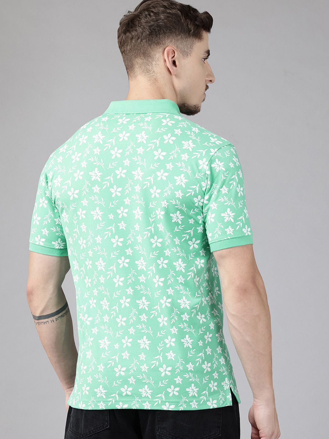 Park Avenue Floral Printed Polo Collar T-shirt