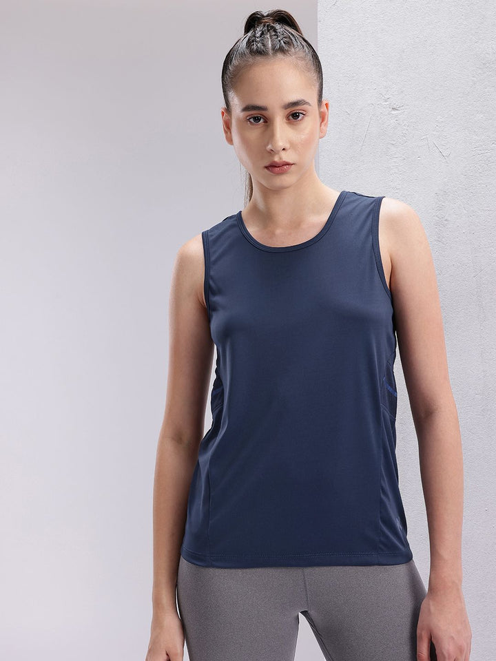 HRX by Hrithik Roshan Women Rapid-Dry Round Neck Training Tshirt with Mesh Detail