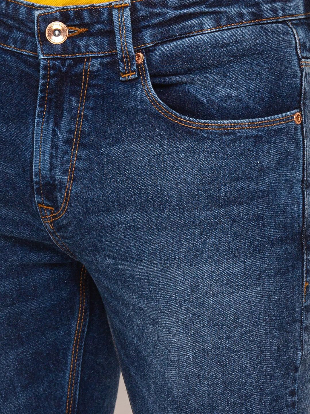 SPYKAR Men Blue Skinny Fit Low-Rise Heavy Fade Jeans