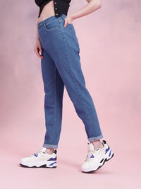 DressBerry Women Mid-Rise Mom Fit Stretchable Jeans