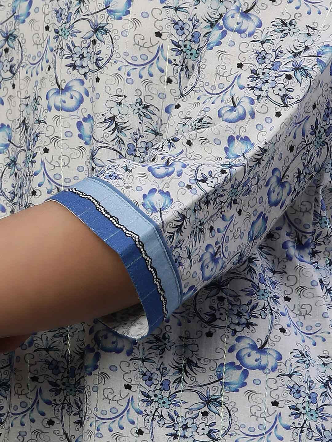 AURELIA Floral Printed V-Neck Straight Kurti