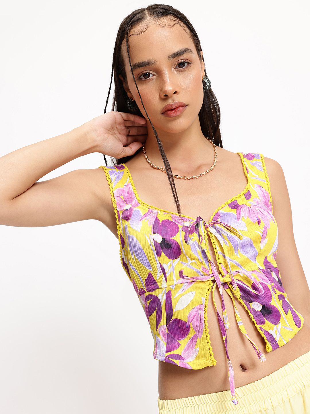 DressBerry Boho Beauty Floral Corset Crop Top