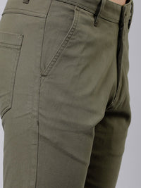 HIGHLANDER Men Olive Green Solid Slim Fit Chino Shorts