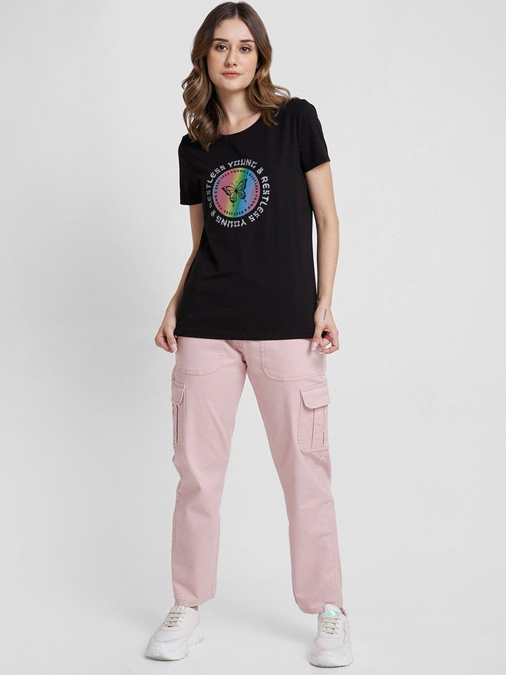 SPYKAR Women Mid-Rise Cotton Cargo Track Pants