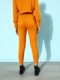 STREET 9 Women Bright Orange Typography Gym Kit Trousers