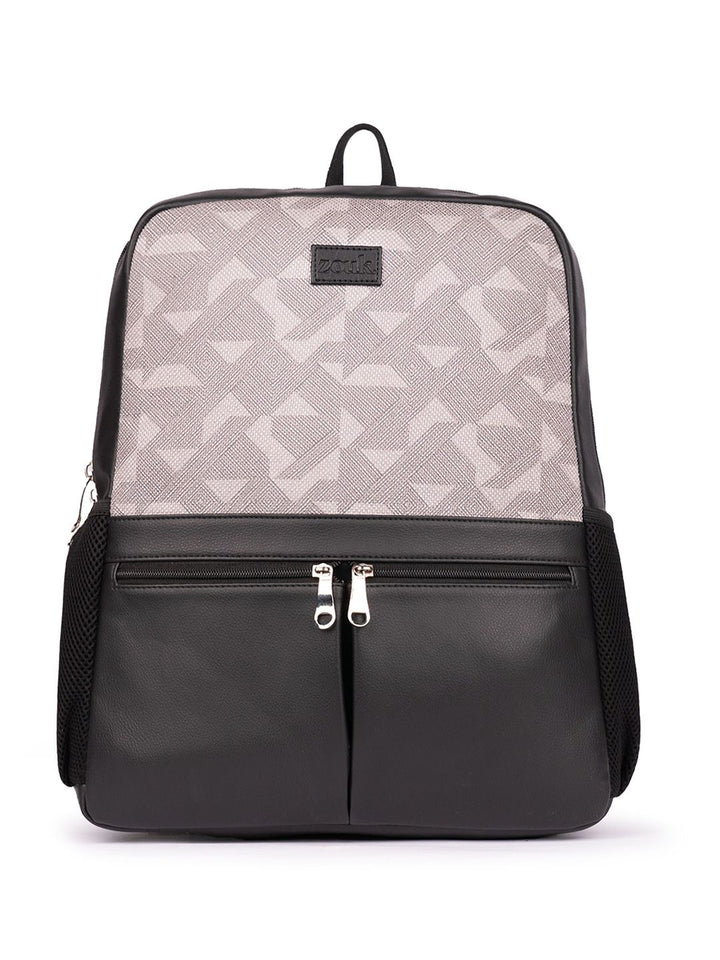 ZOUK Geometric Printed Backpack with Compression Straps Up to 16 inch