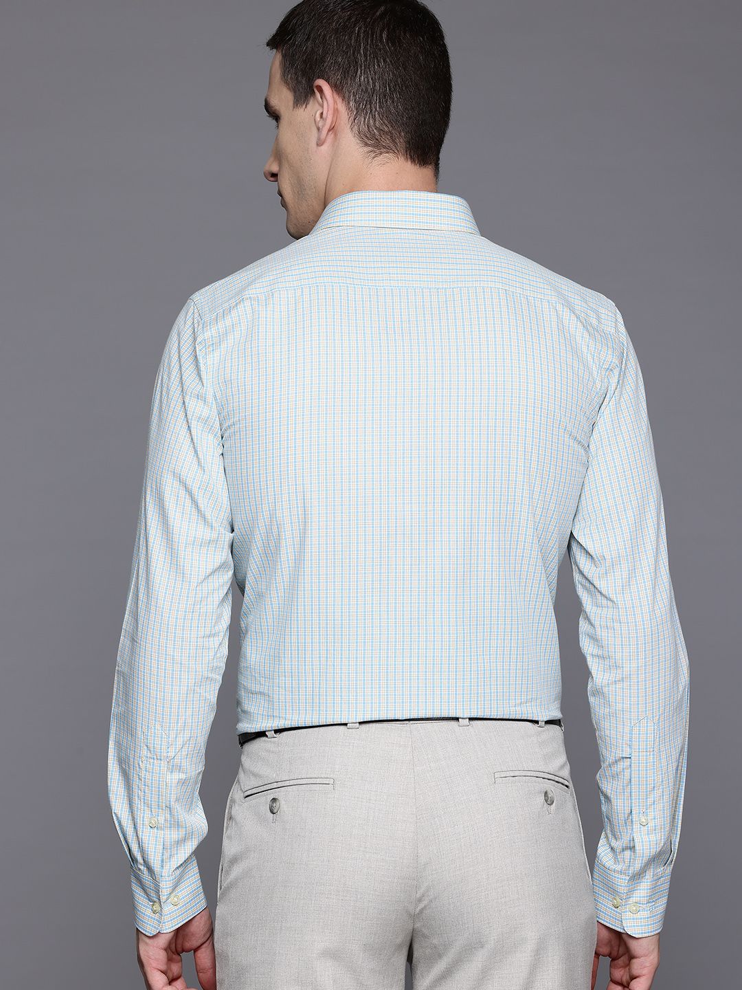 Raymond Pure Cotton Slim Fit Checked Formal Shirt