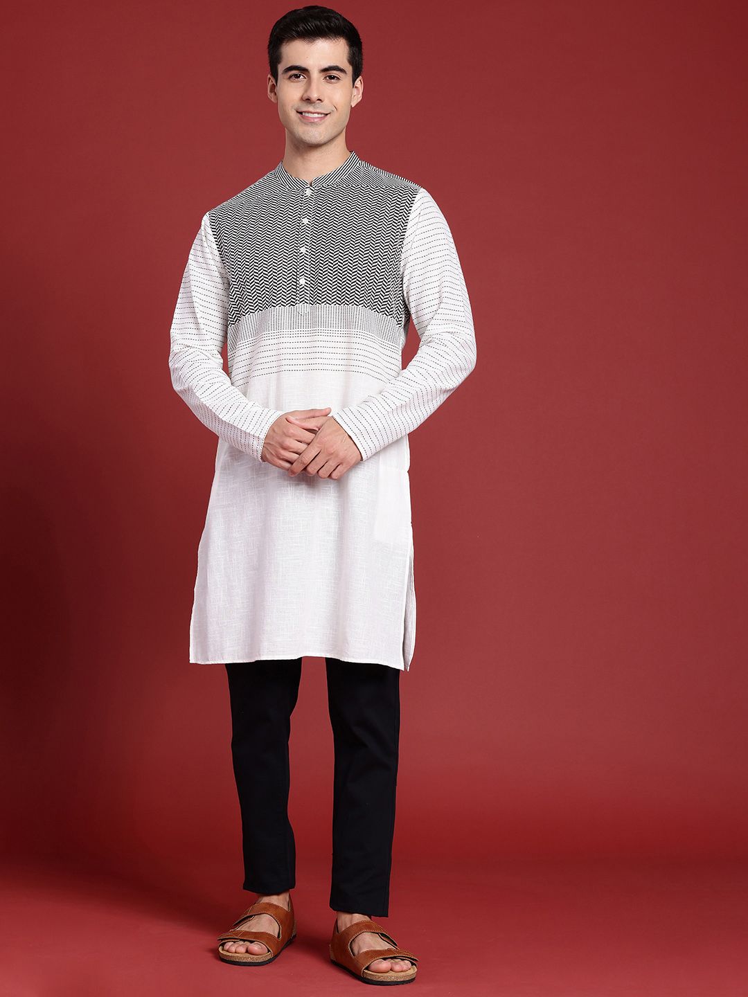 Anouk Pure Cotton Geometric Printed Straight Kurta