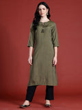 Anouk Tie-Up Neck Striped Kurta