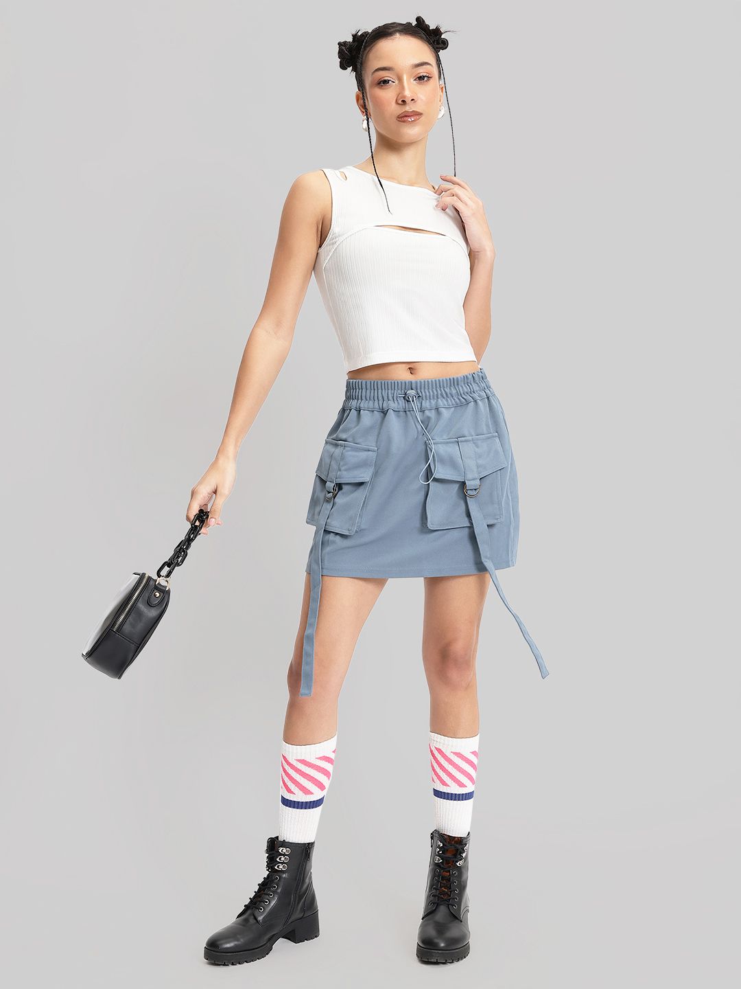 DressBerry City Chic Cutout Ribbed Top