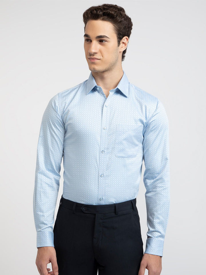 Raymond Self Design Slim Fit Pure Cotton Opaque Formal Shirt