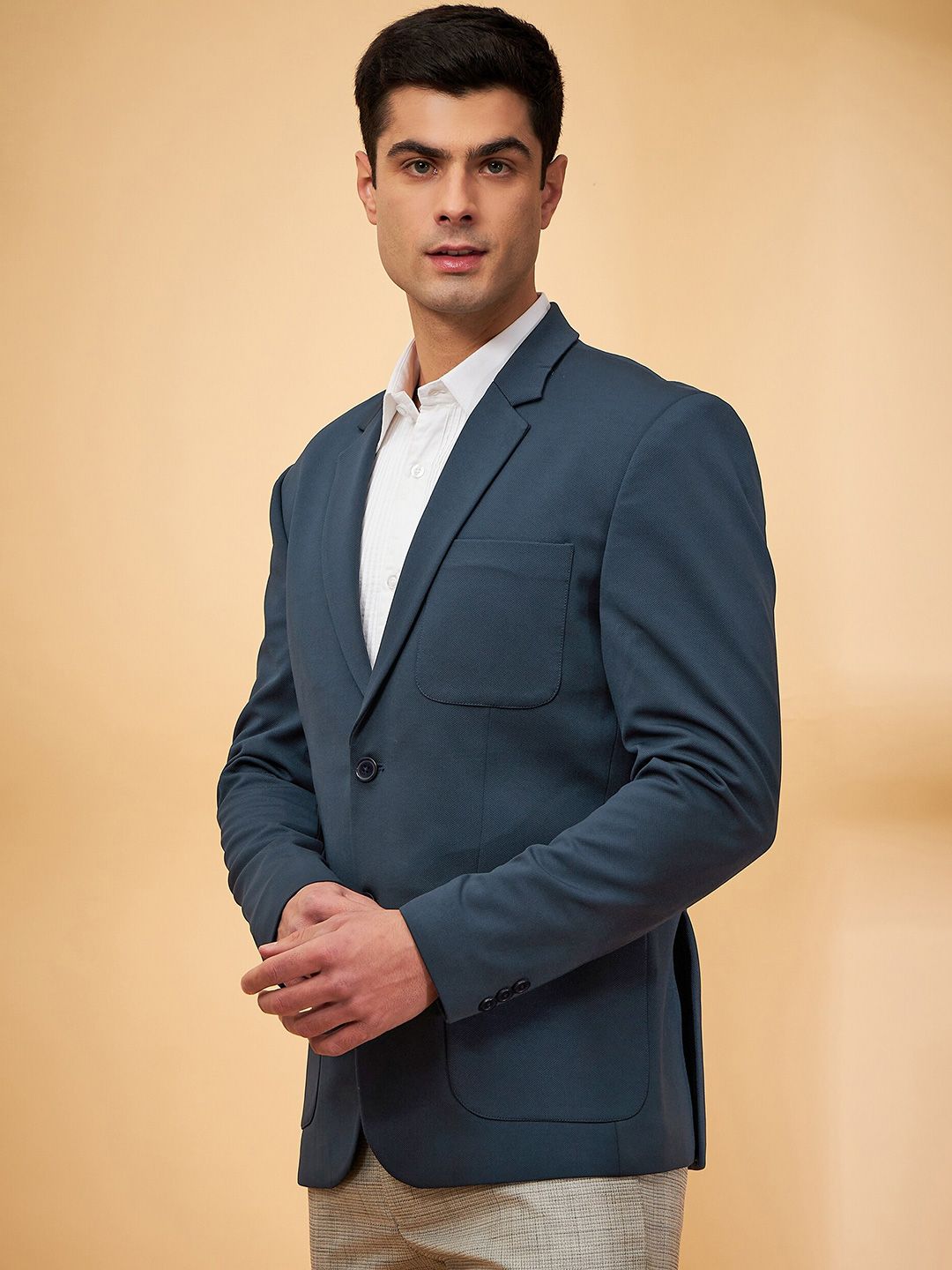 DENNISON Notched Lapel Collar Single Breasted Blazer