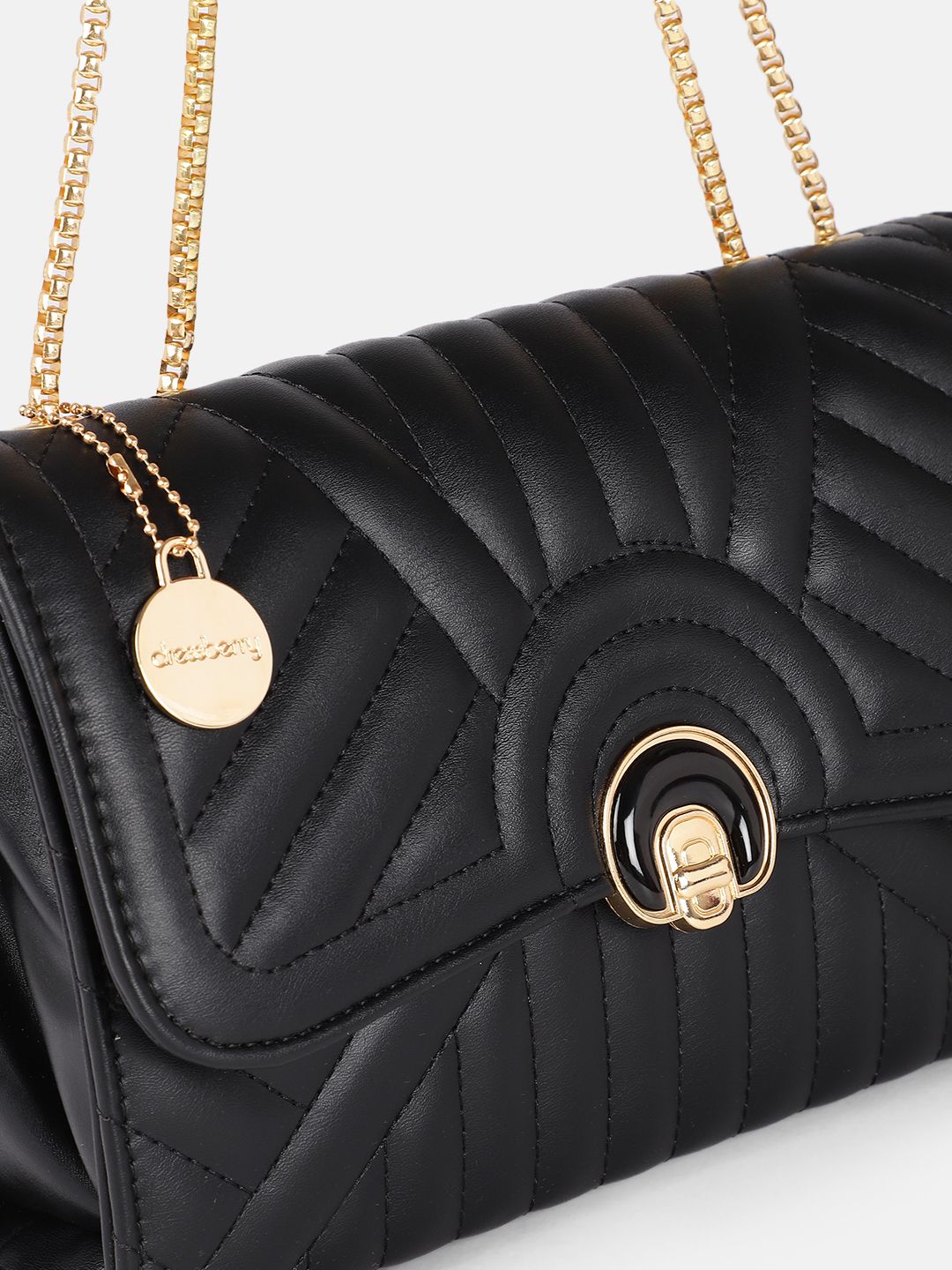 DressBerry Quilted Structured Shoulder Bag