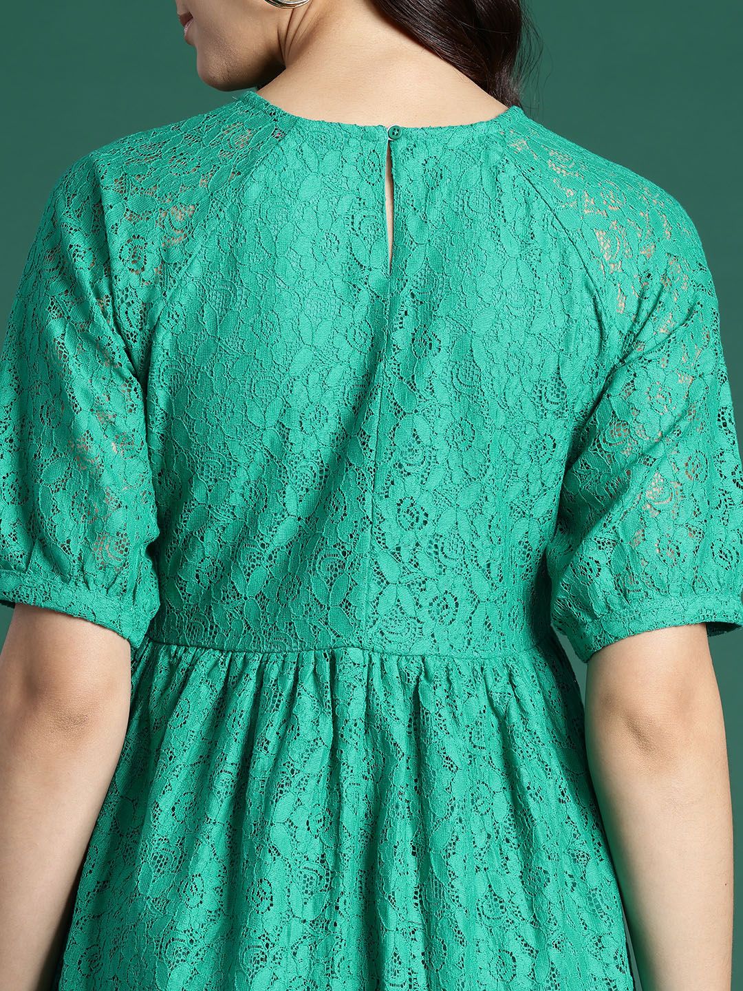 DressBerry Floral Lace Fit & Flare Dress