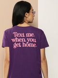 Difference of Opinion Women Typography Printed Embossed Oversized T-shirt