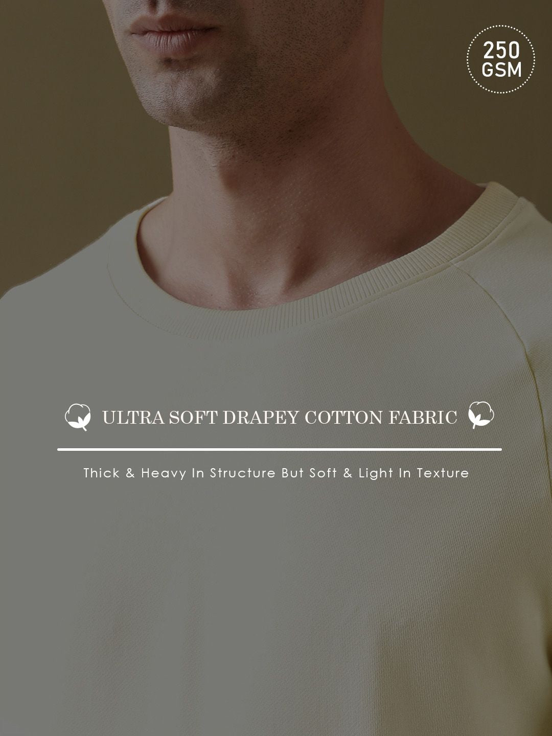 DILLINGER Men Solid Ultra Soft Drapey Cotton Raglan T-Shirt