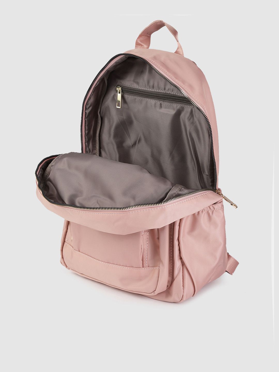 Lino Perros Women Peach-Coloured Solid Backpack