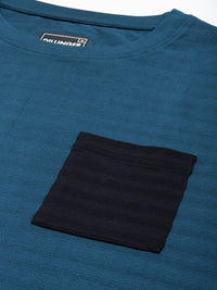 DILLINGER Men Striped Jacquard Structure Pockets T-shirt
