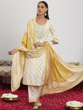 Libas Floral Printed Regular Sequinned Kurta with Palazzo & Dupatta