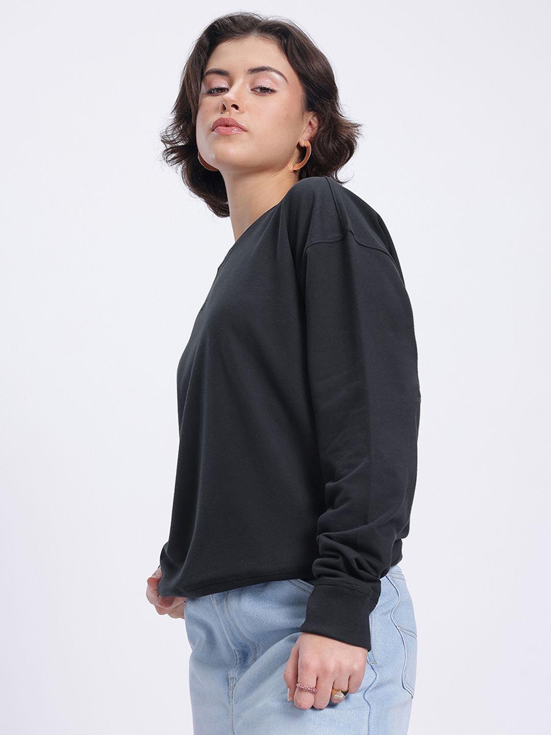 DressBerry Printed Drop-Shoulder Sweatshirt